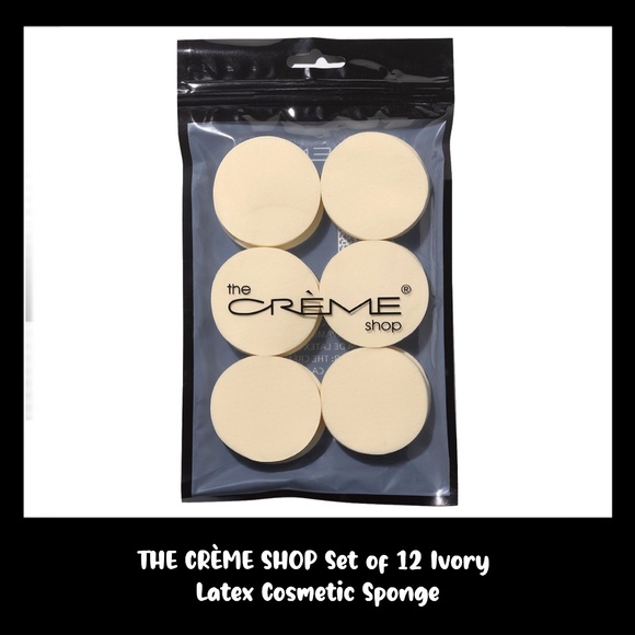 THE CRÈME SHOP Set of 12 Ivory Latex Cosmetic Sponge - Picture 3 of 4